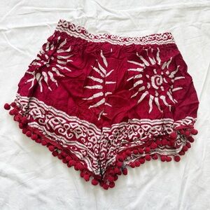 Red Patterned Shorts